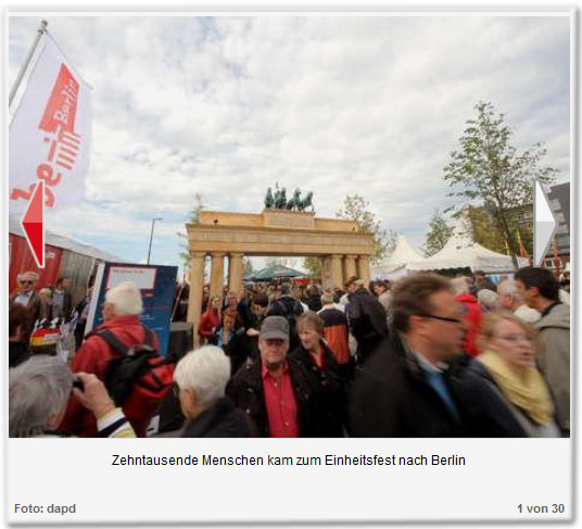 Zehntausende Menschen kam zum Einheitsfest nach Berlin